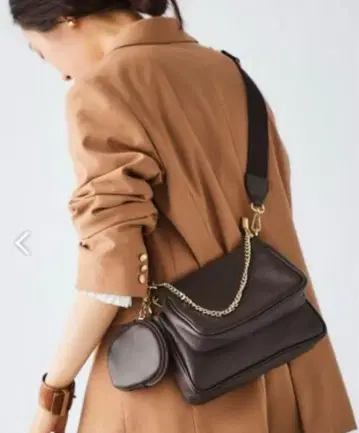 AULENTTI 3WAY 숄더 다크 브라운 가죽 숄더백