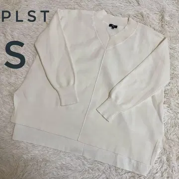 새상품급 PLST 플라스테 코튼 블렌드 스웨터 여성용 아이보리 S