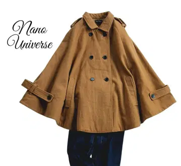 나노 유니버스 울 트렌치 판초 카멜 36 코트 두꺼운 원단 케이프