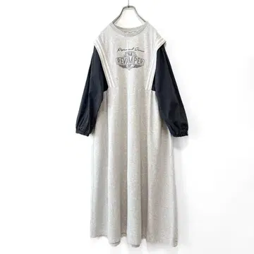 새상품급 니코앤드 스포츠 믹스 맨투맨 롱 원피스 루즈핏 그레이