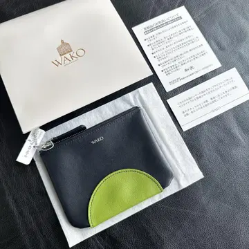 [ 정가 11,000엔 ] 와코 일본제 가죽 파우치 [ 미사용 새상품 ]