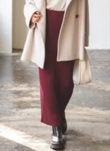 NOBLE/리브 니트 타이트 스커트