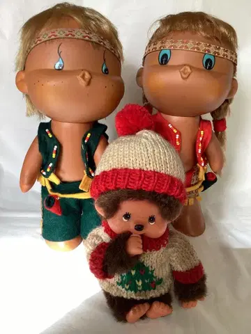 세키구치 몽치치 뽀뽀짱 인디언 인형 쇼와 레트로 빈티지