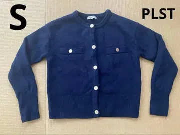 엑스트라 파인 메리노 미들 게이지 울 크루 가디건 네이비 S 사이즈