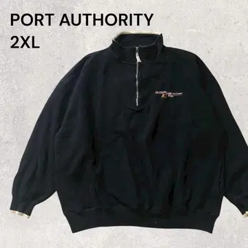 레어 PORT AUTHORITY 2XL 하프 지퍼 맨투맨 블랙
