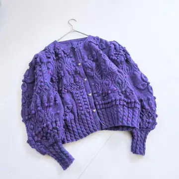 빈티지 벌룬 슬리브 티롤 니트 퍼플 P3