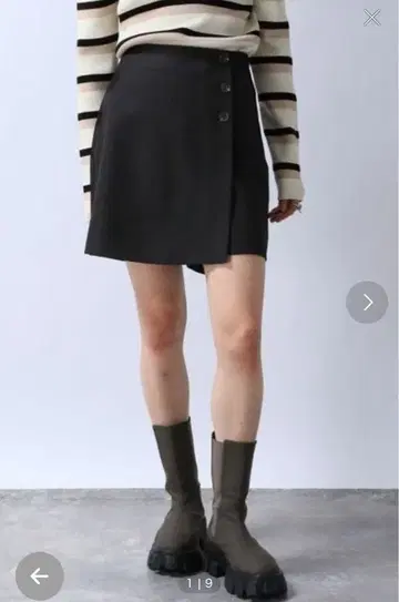 JEANASIS 프론트 버튼 치마바지