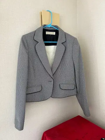 CROULE BARBE 체크 무늬 테일러드 자켓 15AR