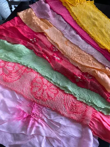 오비 장식 천 묶음 판매 8개 세트 다양한 색상 시보리 순수 실크