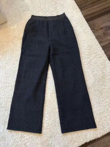 새상품급 에리오폴 블랙 레이스 와이드 팬츠 사이즈 38