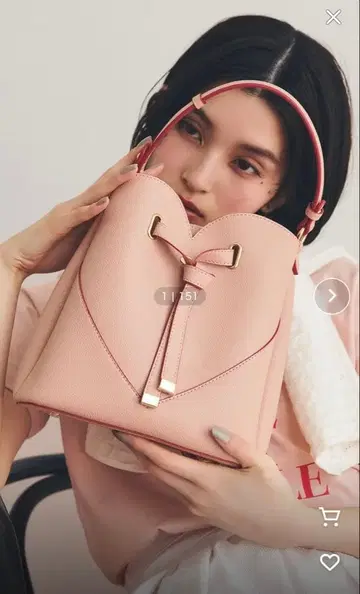 VIS 하트 카트 백 핑크