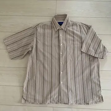 연말 SALE 남성용 BEAMS 스트라이프 반팔 셔츠 S 사이즈