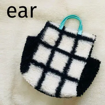 ear 이아파피요네 아치 핸들 인조 모피 토트백 보아 백