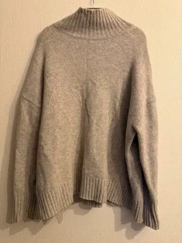 마르티니크 니트 울100% 하이넥 그레이