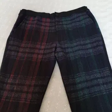 Y's 체크 무늬 울 팬츠