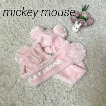 디즈니 팬캡 귀달린 머플러 핑크