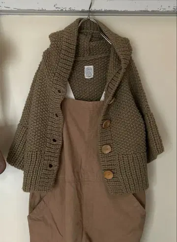 MINED524M 페루 울 핸드 니트 후디 숏 암 가디건