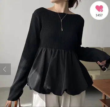 니트 도킹 벌룬 튜닉