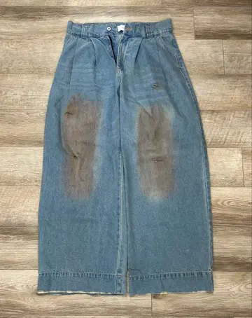 [ soerte ] 와이드 배기 빈티지 라이크 데님 팬츠 블루 계열 기타