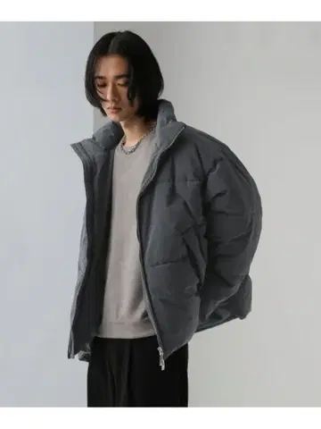 [ HARE ] 에어 서멀 스탠드 블루종 다운 자켓 블루