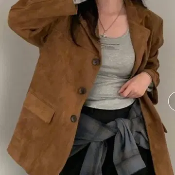 스웨이드 테일러드 자켓