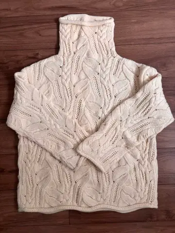 unfil 케이블 니트 터틀넥 보틀넥 오버 사이즈 니트