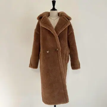 미사용 새상품 베어 롱 코트 테디 코트 라이트 브라운