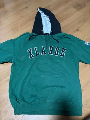 XLARGE 후드 부착 후드티 L 사이즈 그린/블랙