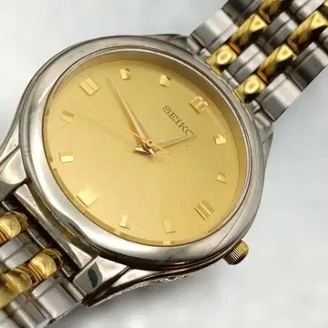 새상품 배터리 교체 완료 빈티지 SEIKO 세이코 손목시계 골드 다이얼
