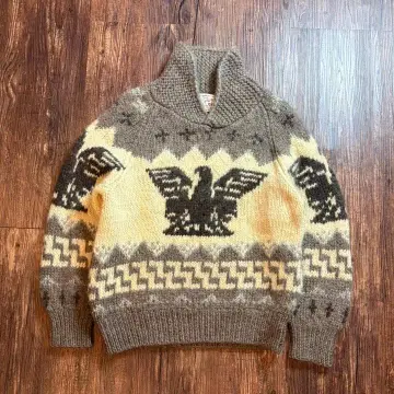 [ 구제 의류 ] 90s Craft Manly 코위찬 니트 숄카라 울