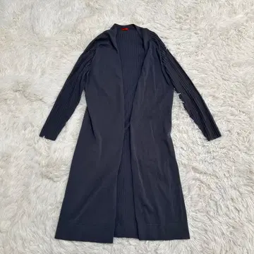 DES PRES 데  플리츠 롱 니트 가디건 원피스