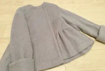 정가 33000 완판 모헤어 아이스 블루 페플럼 고급 코트