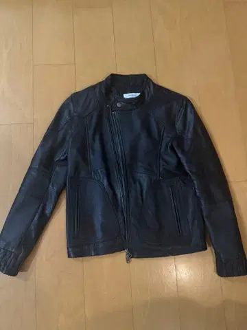 새상품급! 빈티지 가죽 사용 DETAILS 스탠드 카라 더블 라이더스