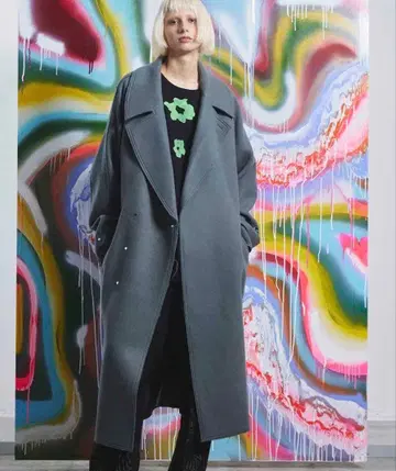 MAISON SPECIAL 그레이 그린 롱 코트 02