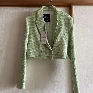 ZARA 라이트 그린 테일러드 자켓 M