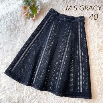 컨디션 최상 M'S GRACY 2022년 레이스 스커트 블랙 40