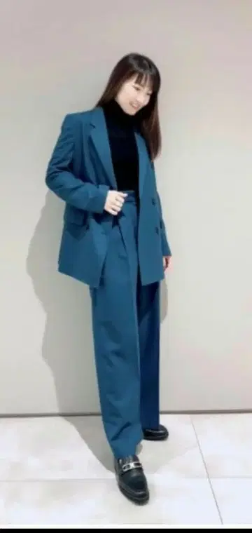 PLST 울 블렌드 개버딘 와이드 팬츠 S