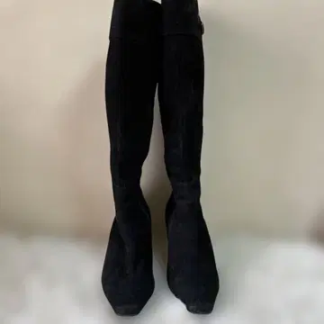 [Pitti] 블랙 스웨이드 롱 부츠 24.5cm EE