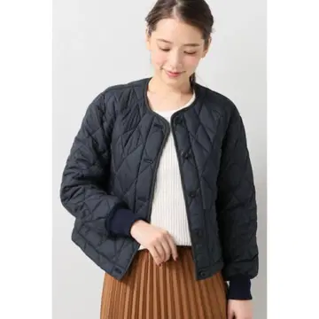 새상품급*슬로브 이에나 퀼팅 노카라 블루종 네이비