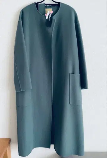 유나이티드 애로우즈 UGCB 더블 페이스 노카라 코트 그린 36