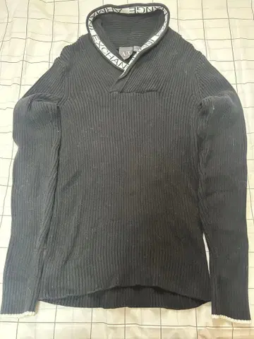 Armani Exchange 블랙 리브 니트 XS/TP