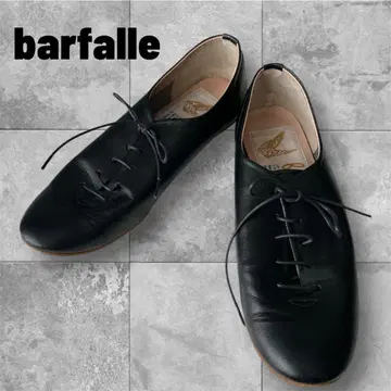 barfalle 발파레 천연 가죽 레이스업 신발 블랙 새상품급