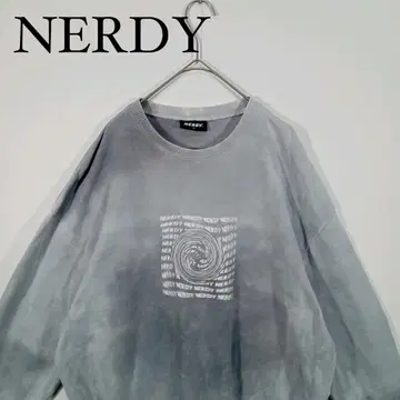 NERDY 블루 그레이 크루넥 트레이닝복 M 맨투맨