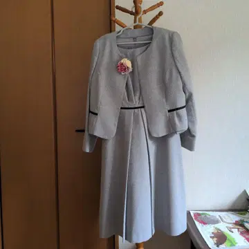 빅 사이즈 세레모니 그레이 자켓 드레스 세트 4L