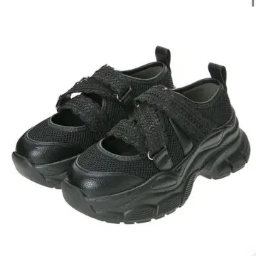 F.i.n.t 레이스 벨크로 통굽 스니커즈 ( BLACK )