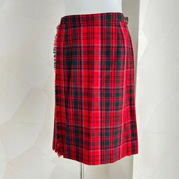 더 스카치 하우스 체크 플리츠 랩 스커트