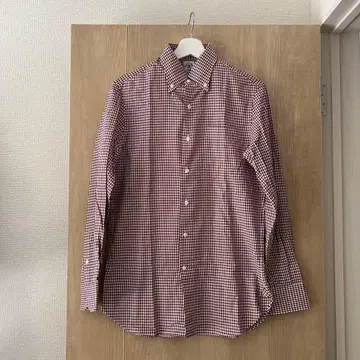 THE SUIT COMPANY 버건디 체크 셔츠