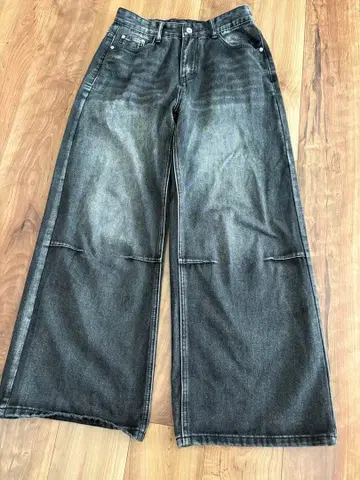 Aymond Gallery 다크 그레이 와이드 레그 데님