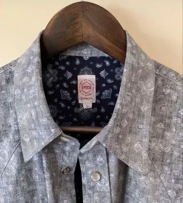 EPOCH 페이즐리 무늬 긴팔 셔츠 남성용 L 사이즈