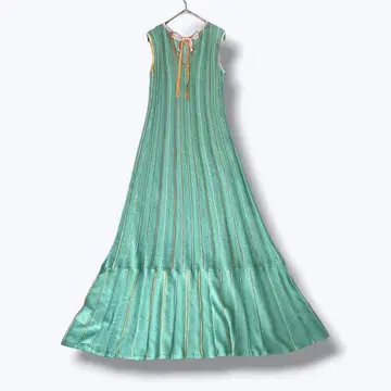 러그나무 문 시어 레인보우 니트 원피스 S 사이즈 스트라이프 그린